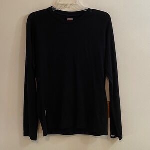 Icebreaker Bodyfit 260 Mens M Black Merino Wool Long Sleeve Base Layer Shirt